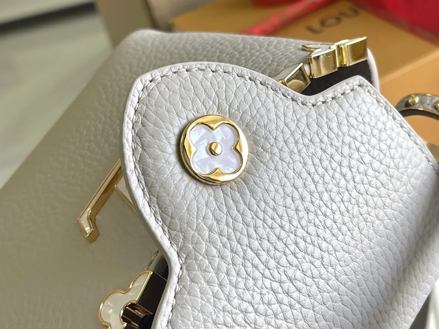 CapucinesBB Mini Bag with Grained Calfskin and Gold Clasp