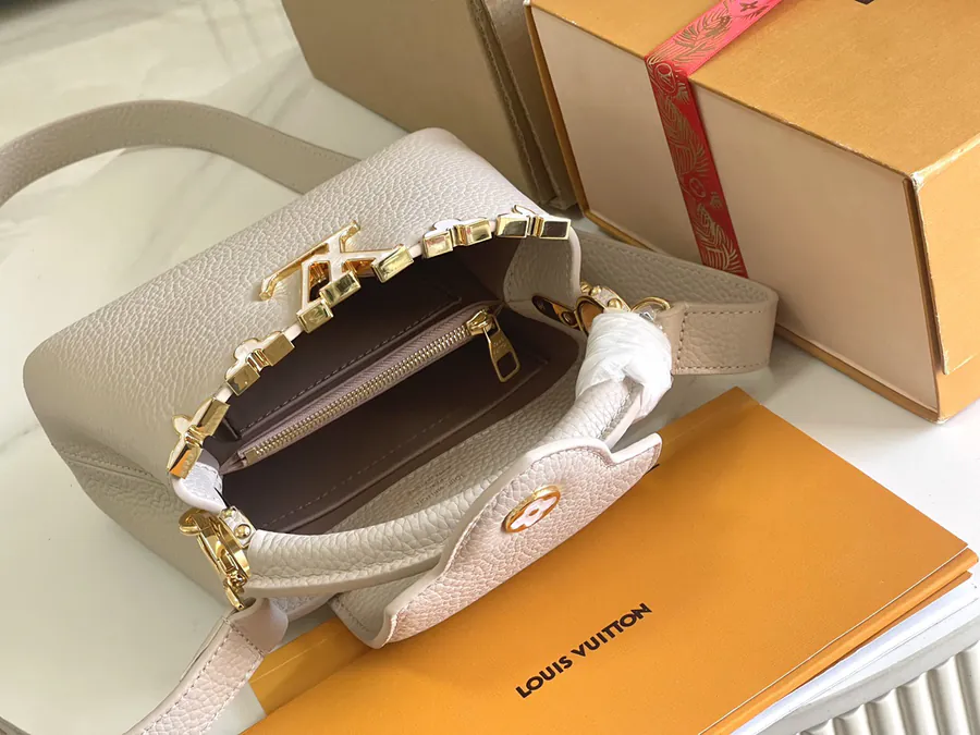 CapucinesBB Mini Bag with Grained Calfskin and Gold Clasp