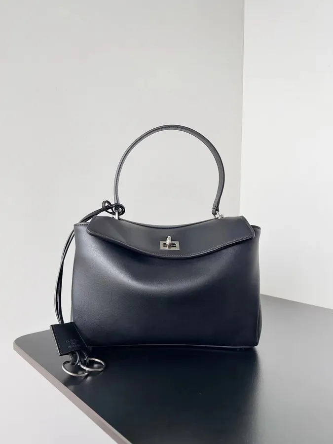 Baleenciaga Rodeo Oversized Bag with Grained Calfskin