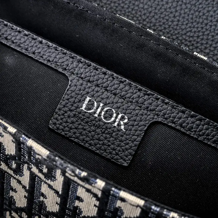 Di.or Mini Saddle Messenger Bag Black Oblique Print