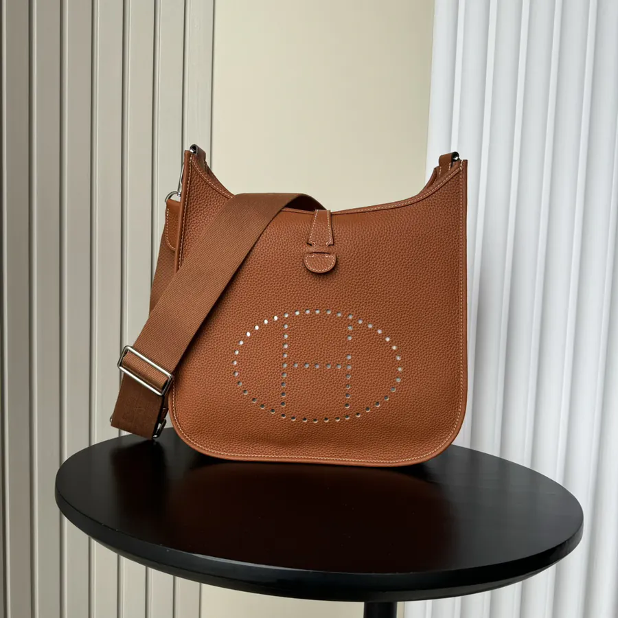 Original Hermes Clemence Evelyn Shoulder Bag 29cm Grained Calfskin