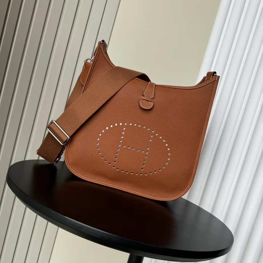 Original Hermes Clemence Evelyn Shoulder Bag 29cm Grained Calfskin