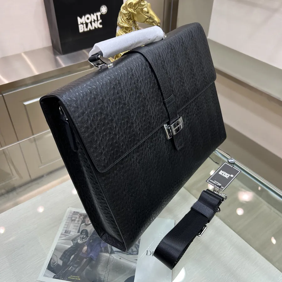 Montblanc Men's Briefcase, Premium Leather, Elegant Design