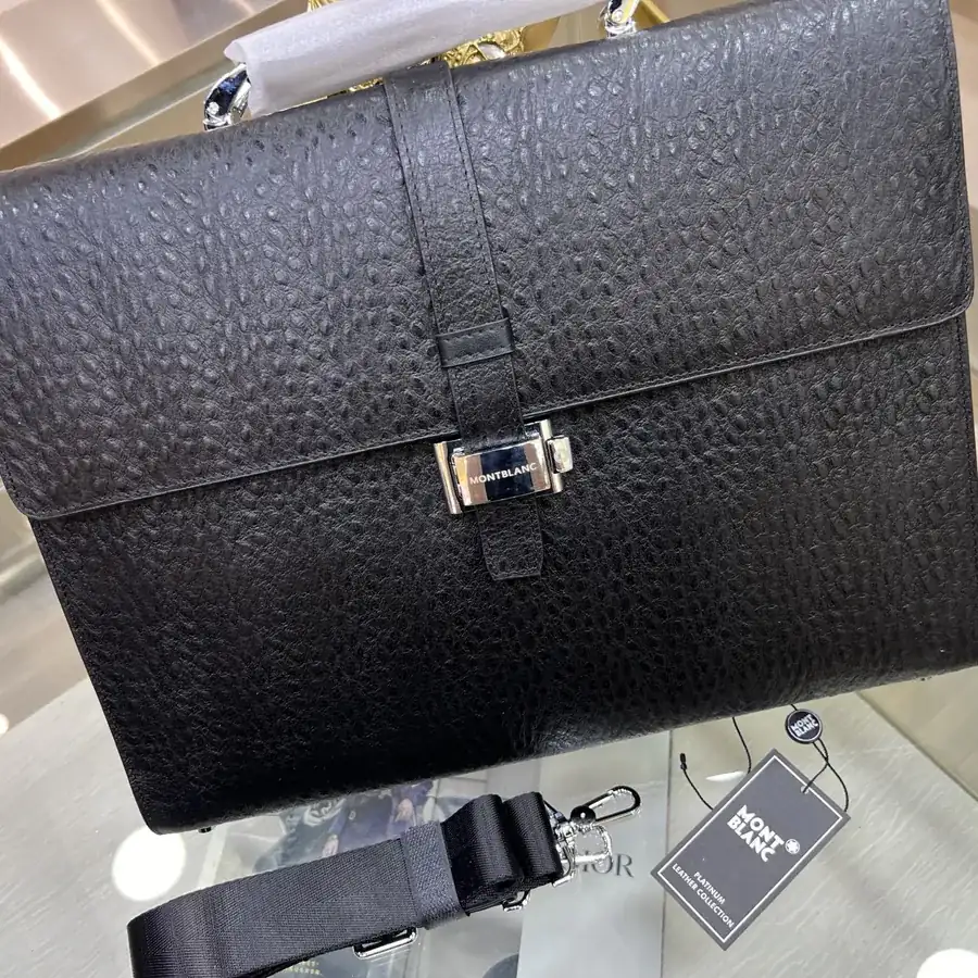 Montblanc Men's Briefcase, Premium Leather, Elegant Design