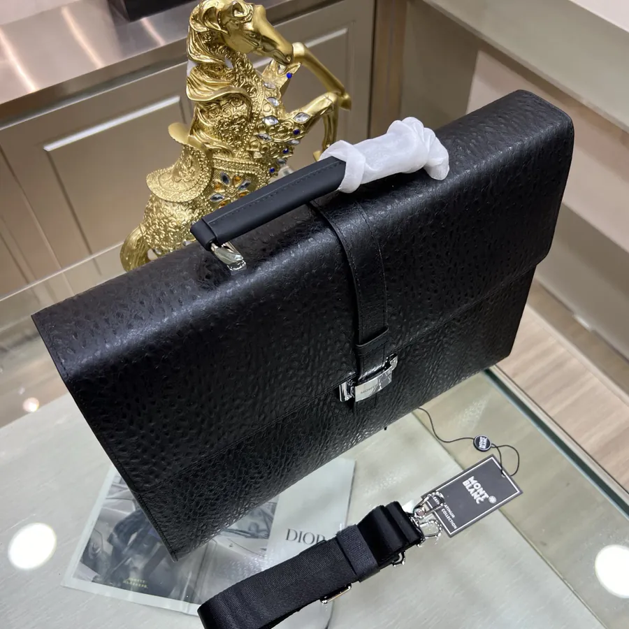 Montblanc Men's Briefcase, Premium Leather, Elegant Design