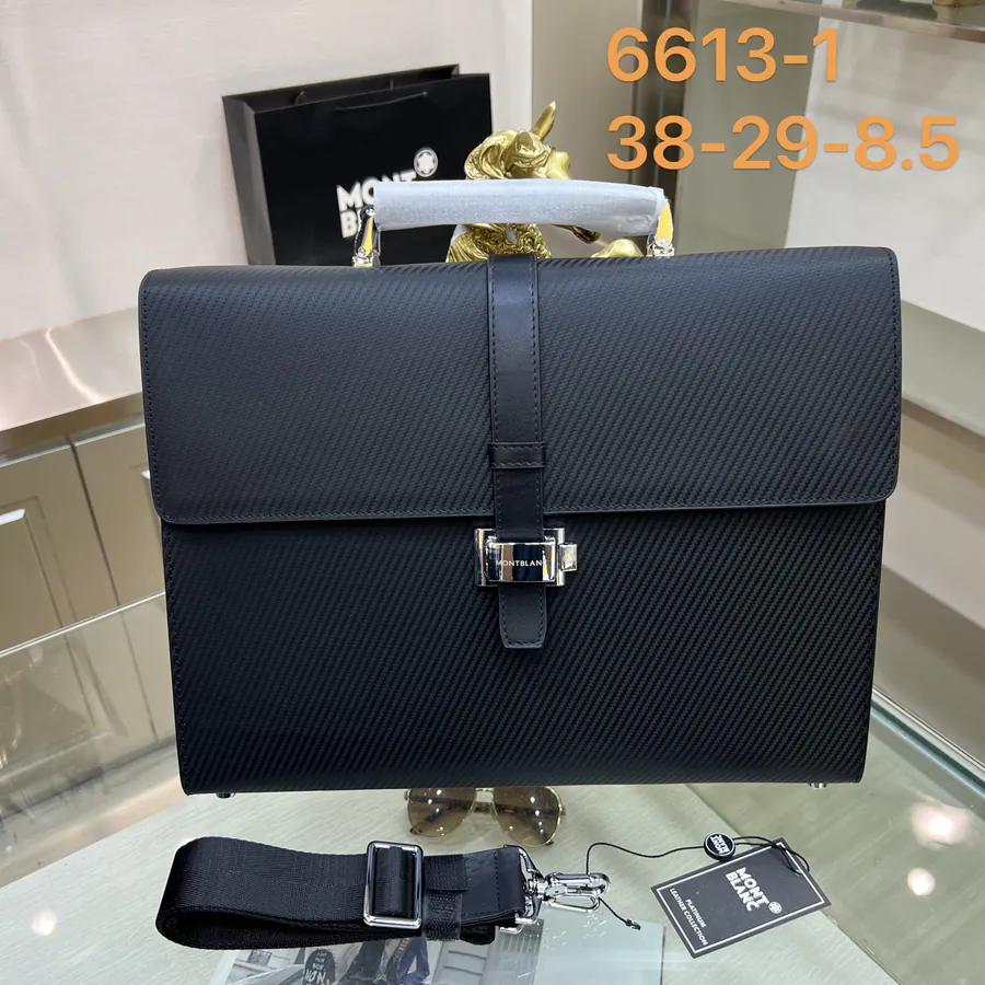 Montblanc Men's Briefcase, Premium Leather, Elegant Design