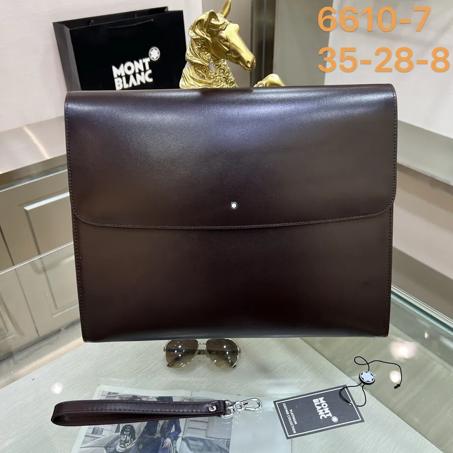Montblanc 6610 7 Handbag Classic Black and Dark Brown