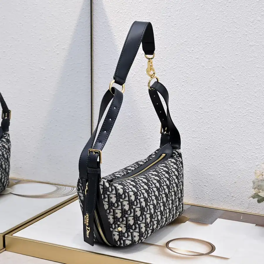 D Journey Handbag with Blue Oblique Print Small Size