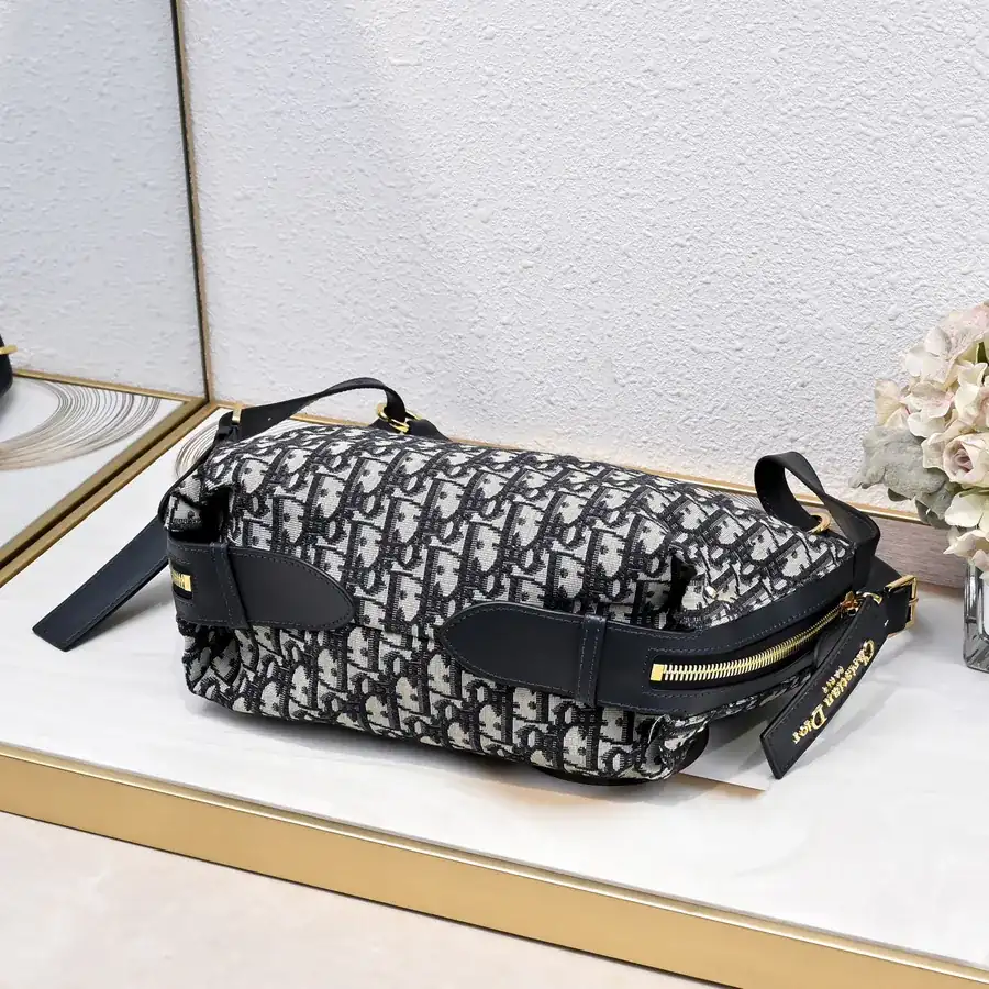 D Journey Handbag with Blue Oblique Print Small Size
