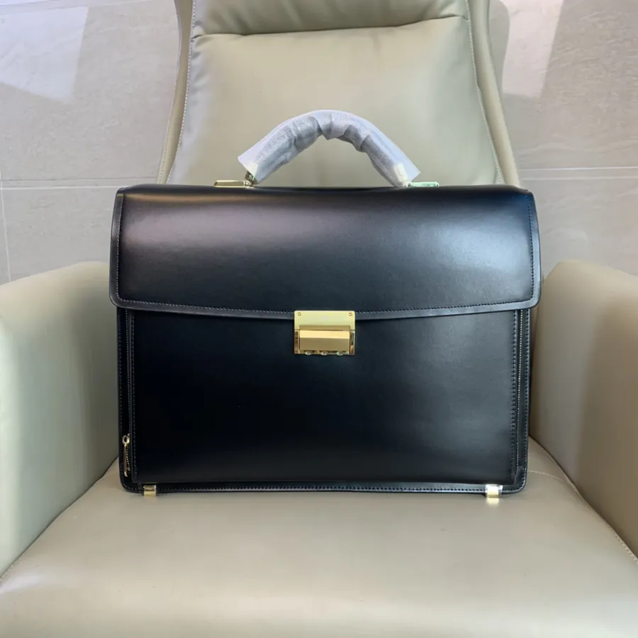 MONTBLANC Premium Stainless Steel Password Briefcase with Elegant Grained Calfskin