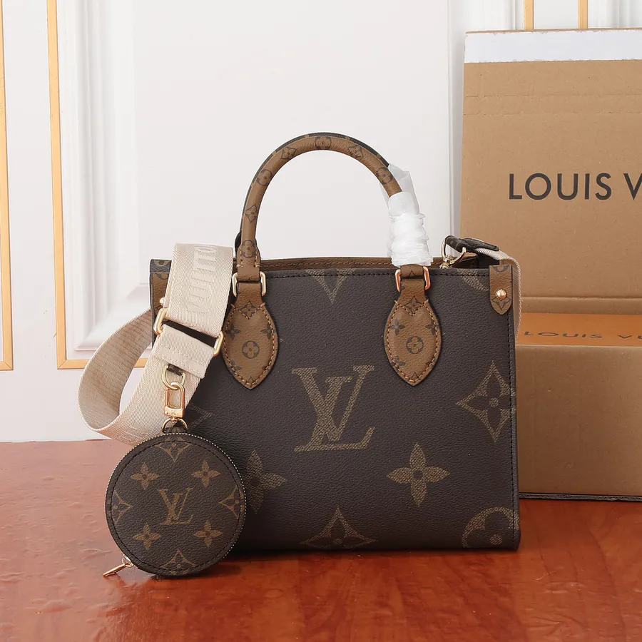 OnTheGo Small Handbag with Monogram and Monogram Reverse Canvas