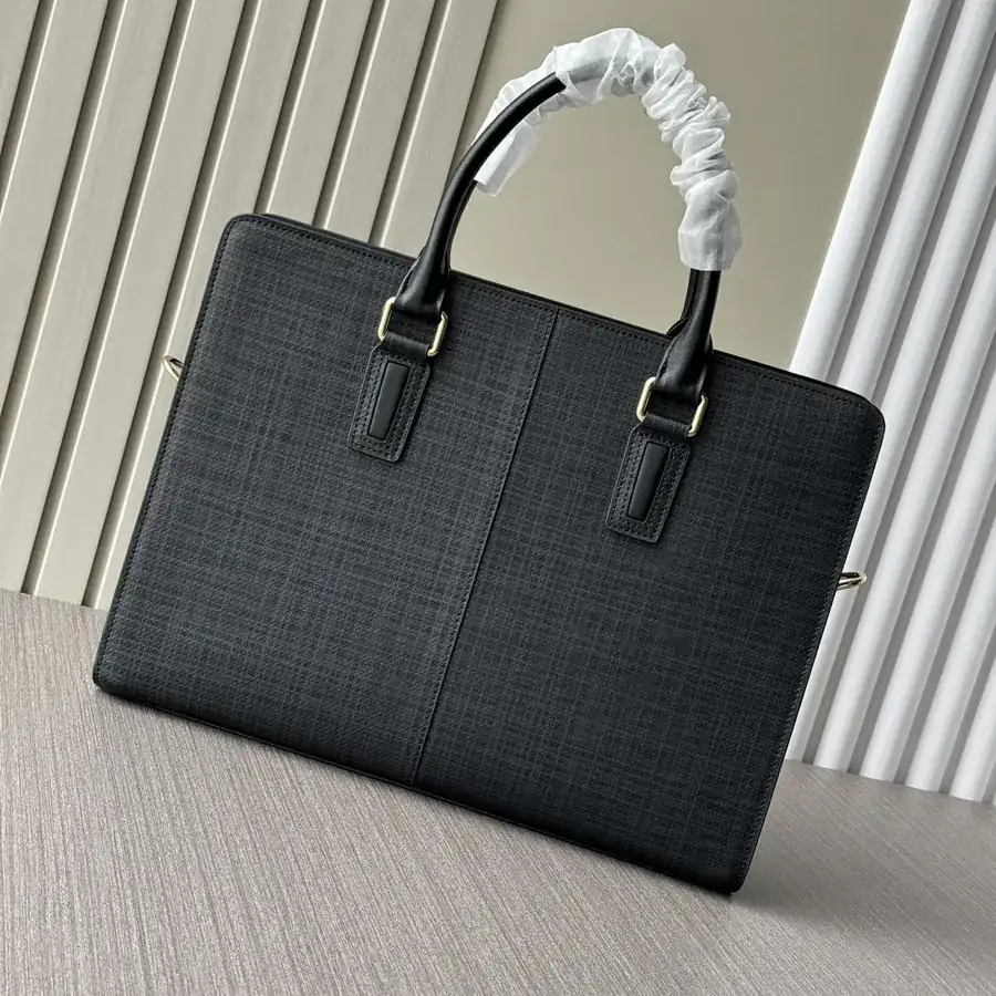 LV Double Zip Briefcase Premium Leather, Black, 2813 1