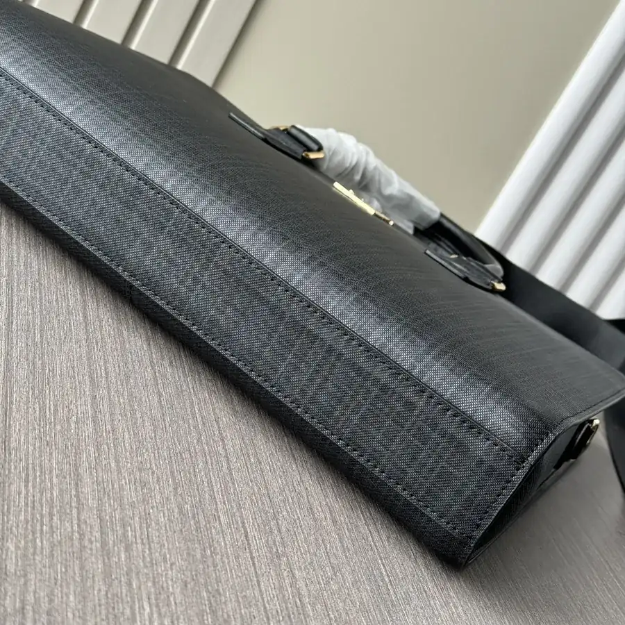LV Double Zip Briefcase Premium Leather, Black, 2813 1