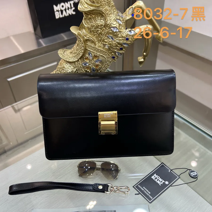 Montblanc Men's Handbag Premium Leather, Top tier Hardware