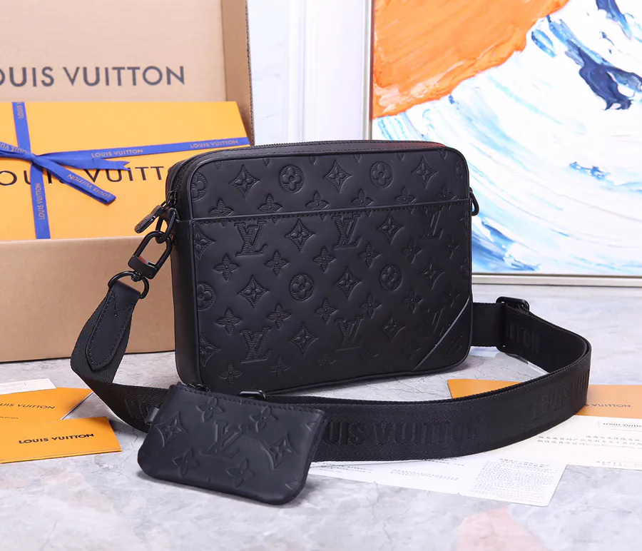 Louis Vuitton Duo Messenger Bag Full Leather Embossed