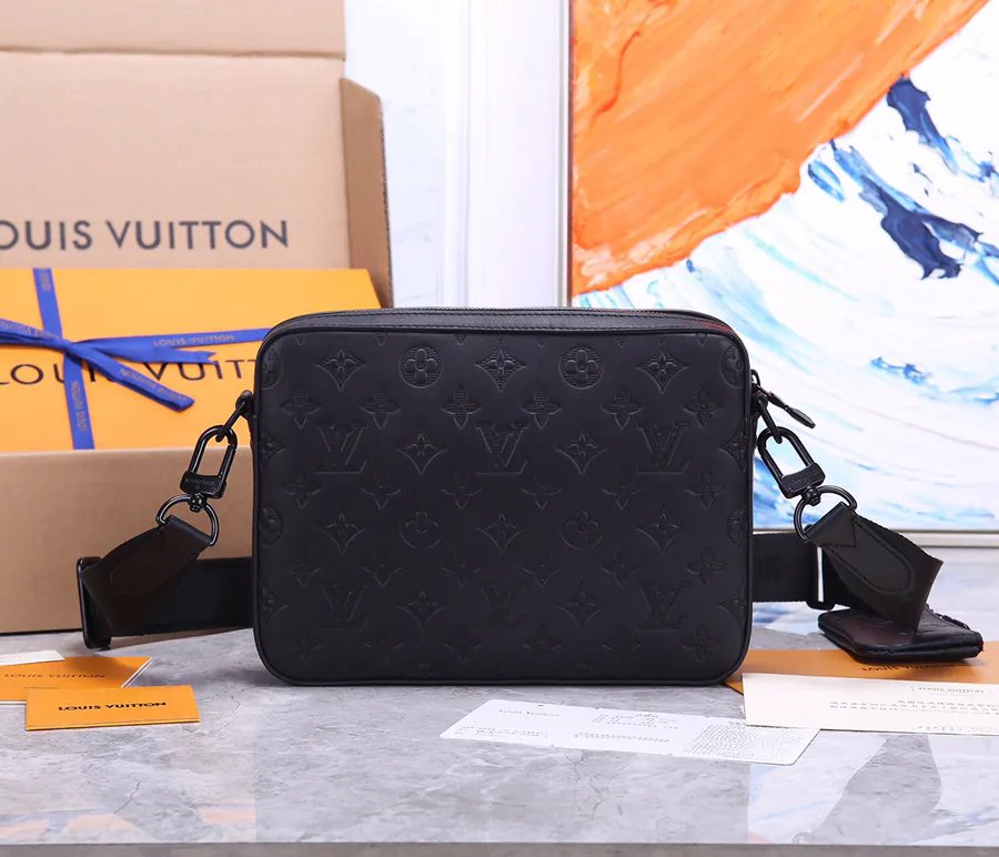 Louis Vuitton Duo Messenger Bag Full Leather Embossed