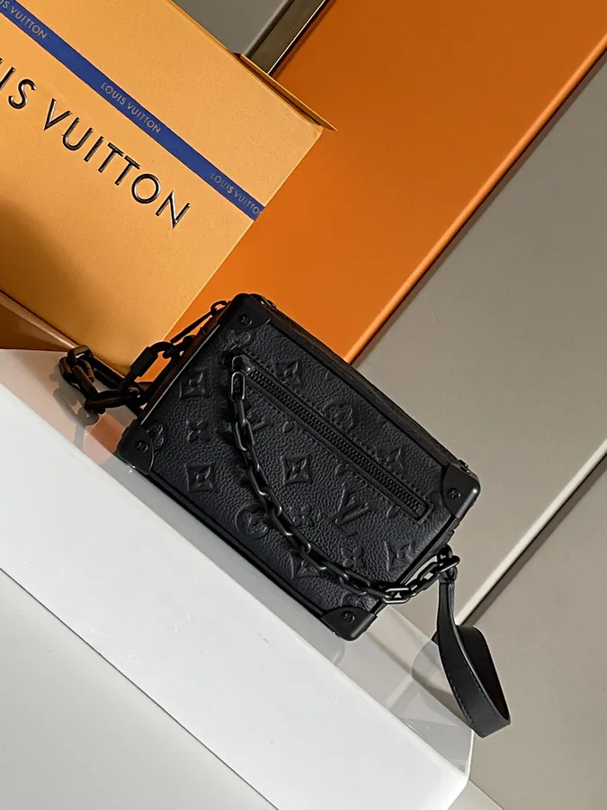Louis Vuitton Mini Trunk Handbag with Taurillon Leather
