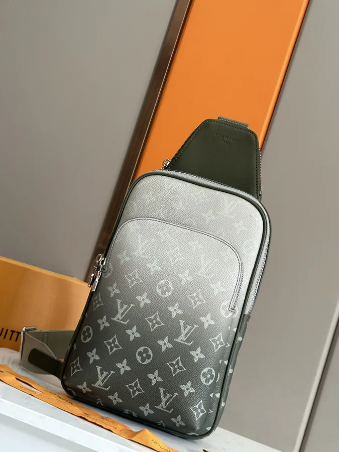 Original Avenue Shoulder Bag with Monogram Macassar Canvas and Leather Trim
