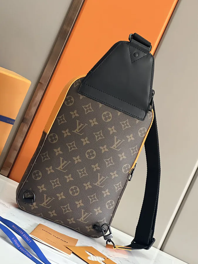 Avenue Shoulder Bag with Monogram Macassar Canvas and Leather Trim