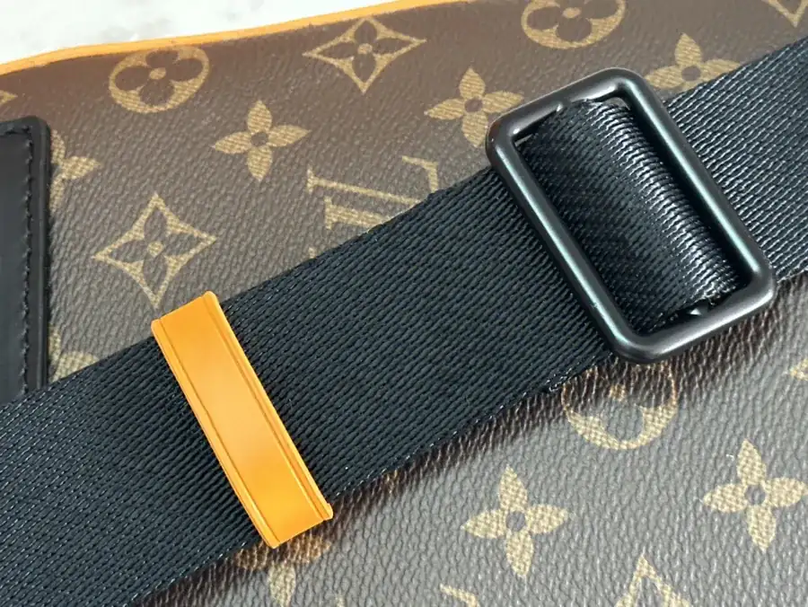 Avenue Shoulder Bag with Monogram Macassar Canvas and Leather Trim