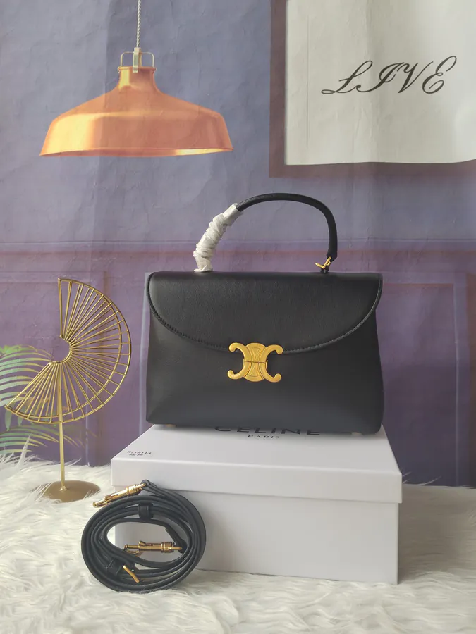NINO Medium Handbag Black, Soft Calfskin