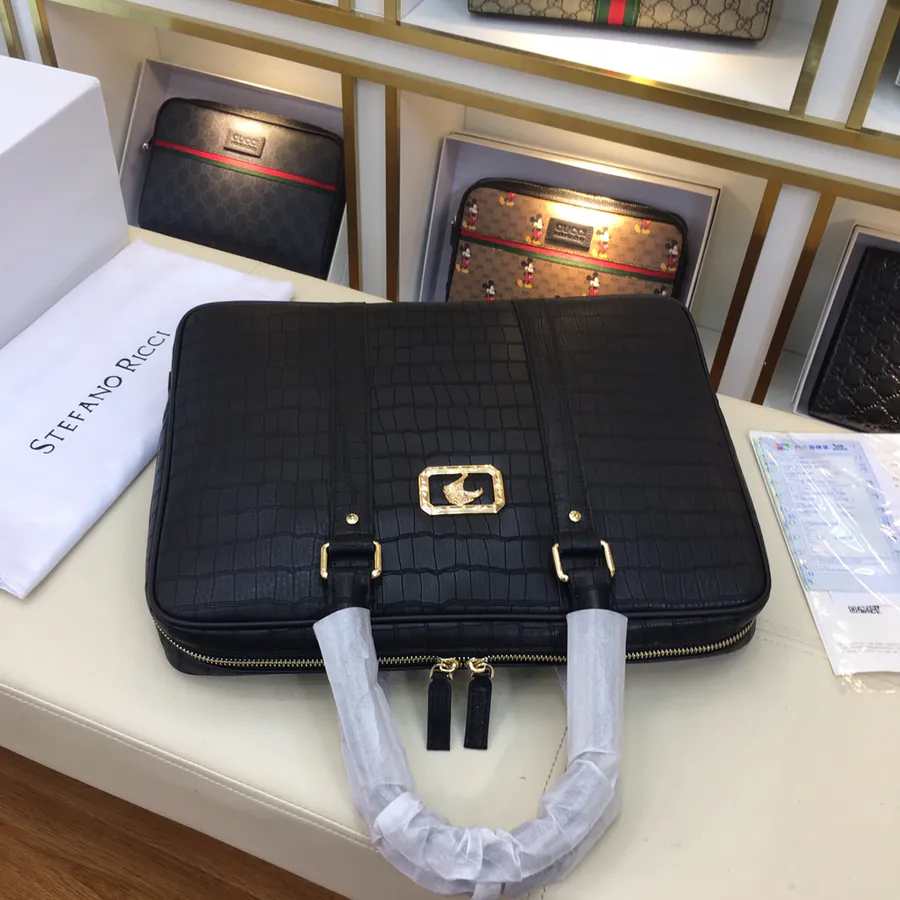 Stephen Original Men's Briefcase Premium Leather, Elegant Design