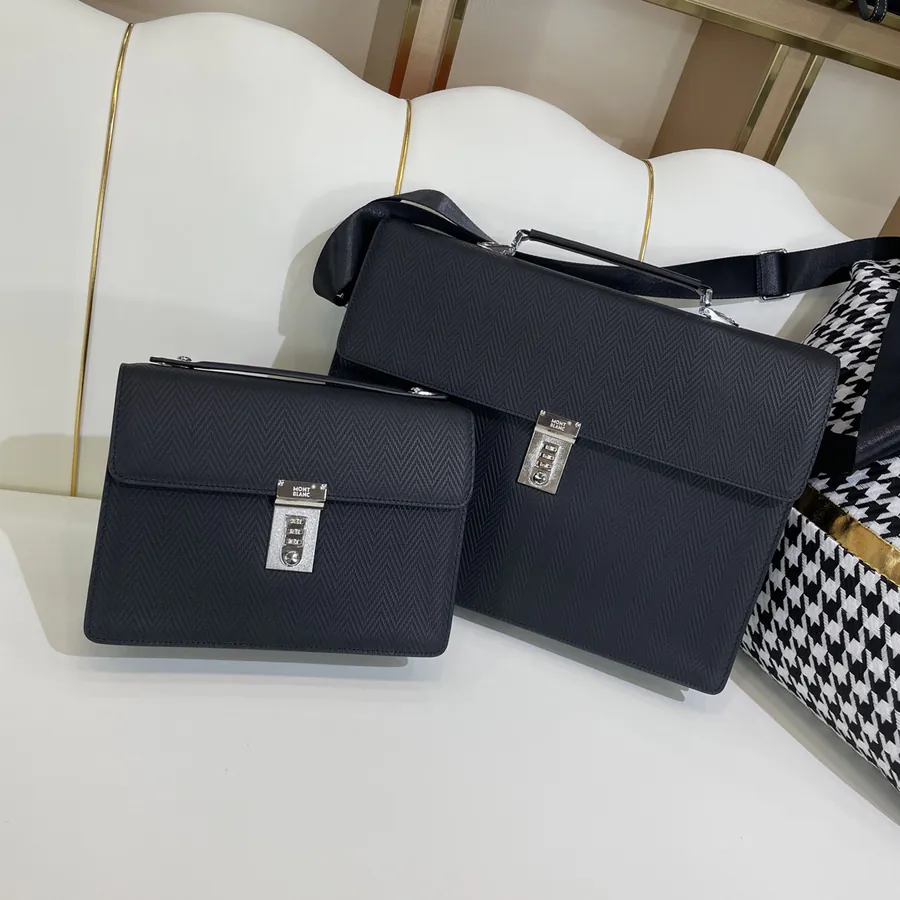 MONTBLANC Original New Men's Briefcase Premium Leather, Elegant Design