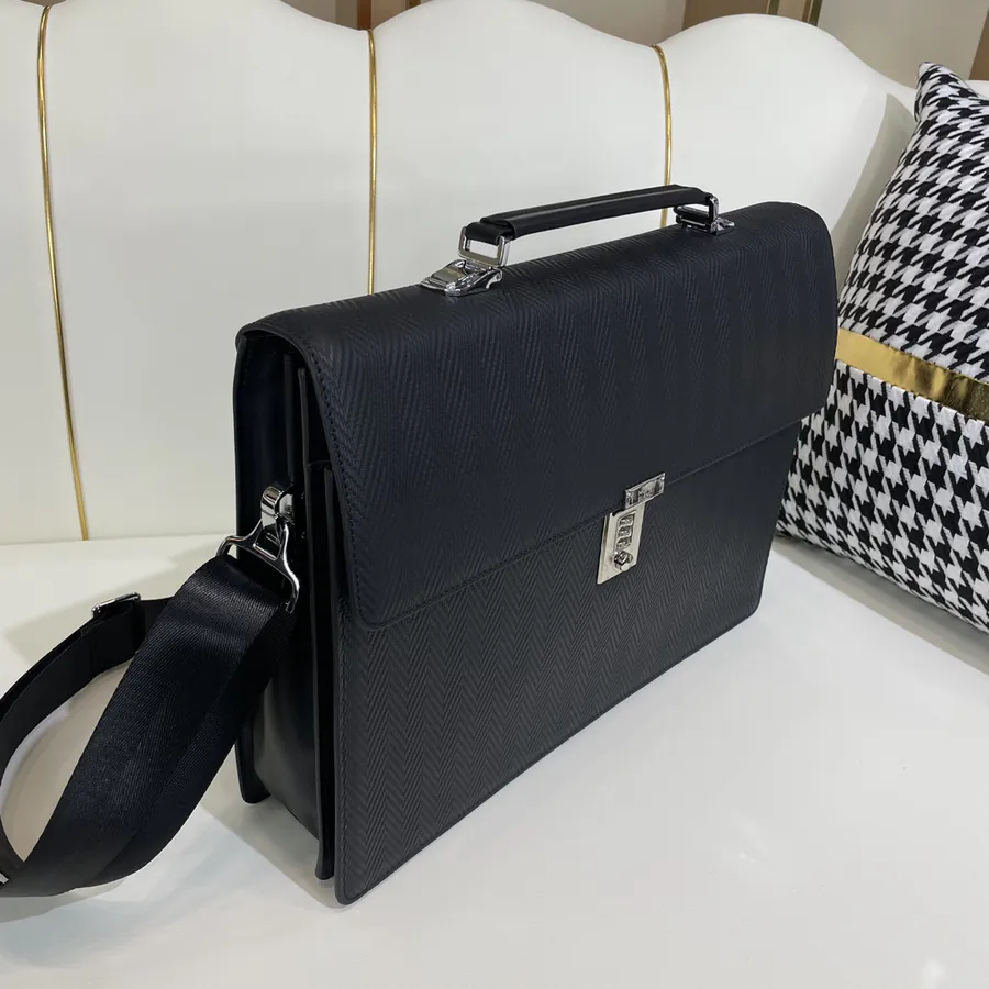 MONTBLANC Original New Men's Briefcase Premium Leather, Elegant Design