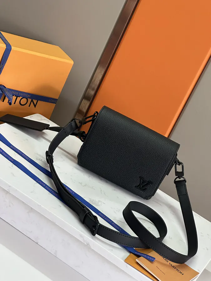 Fastline Mini Bag Premium Full Leather, Grained Calfskin, LV Lettering