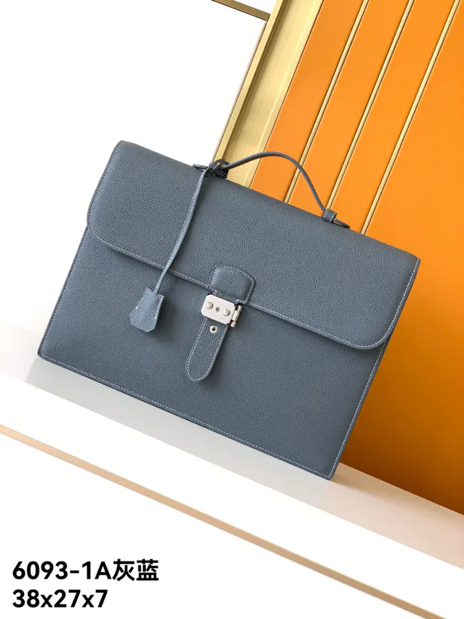New Business Briefcase 6093 1A in Gray Blue