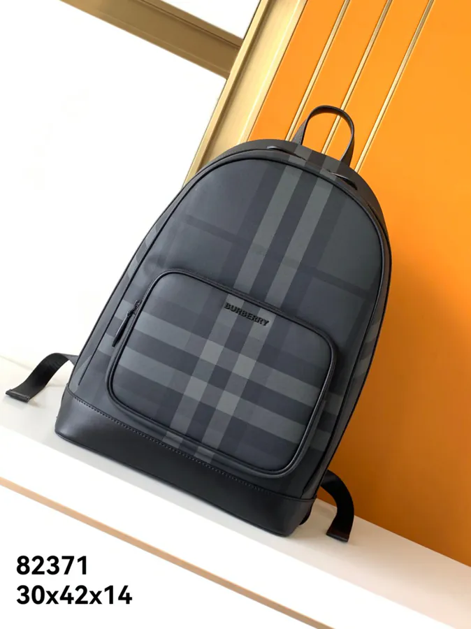 BURBERR Double Shoulder Bag Premium Grained Calfskin & New Tartan Material