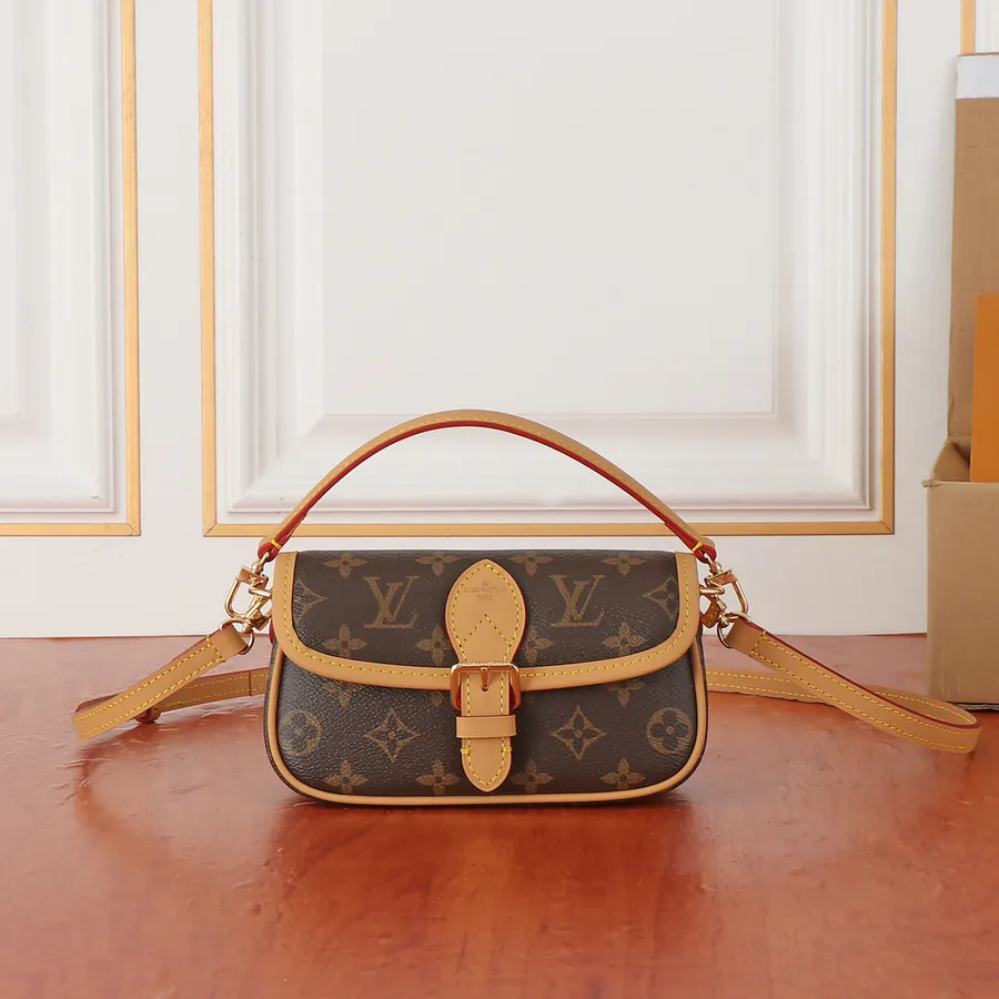 Nano DIANE Handbag with Premium Leather Strap, Exclusive Channel, 360 Degree View