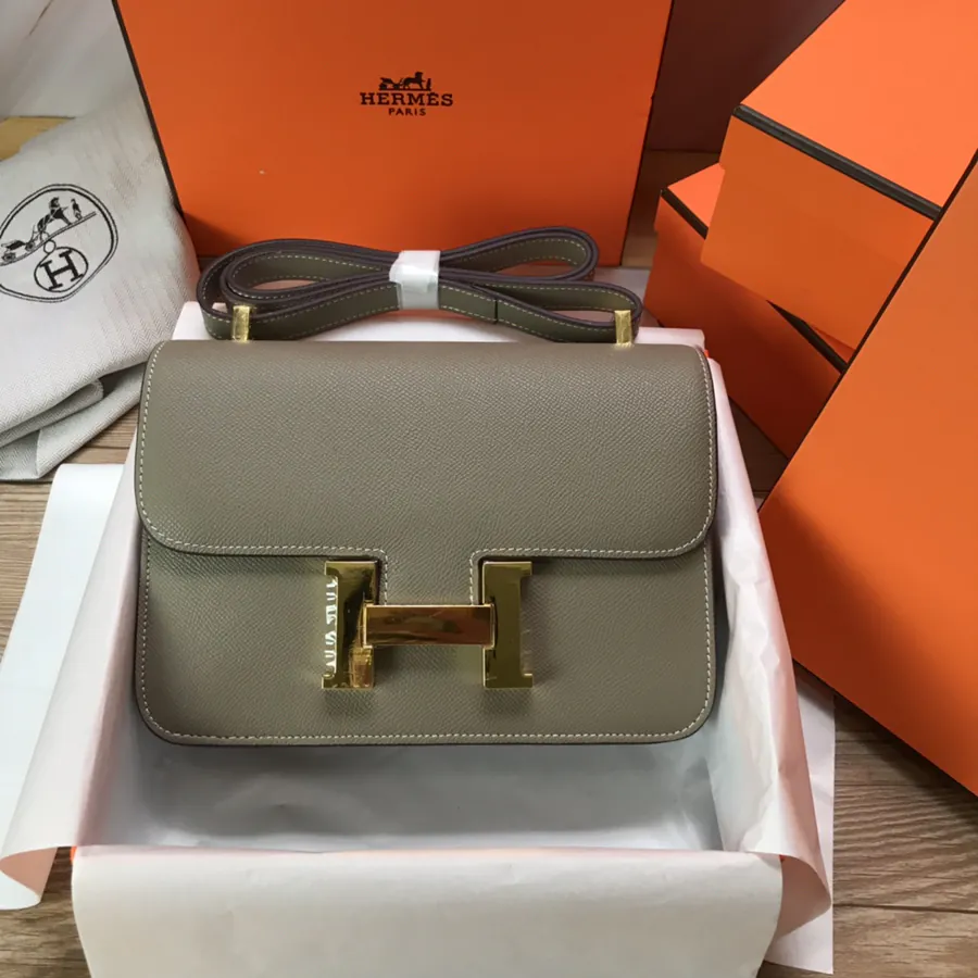 Constance 23cm Elegant Handmade Bag with Gold and Silver Buckles