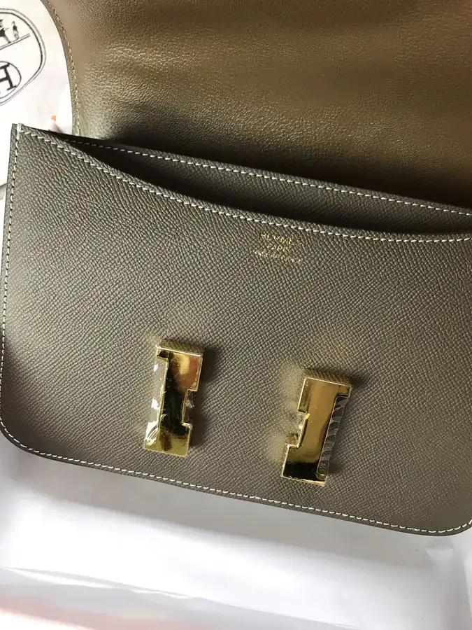 Constance Bucket Bag with Gold and Silver Buckles, 23cm