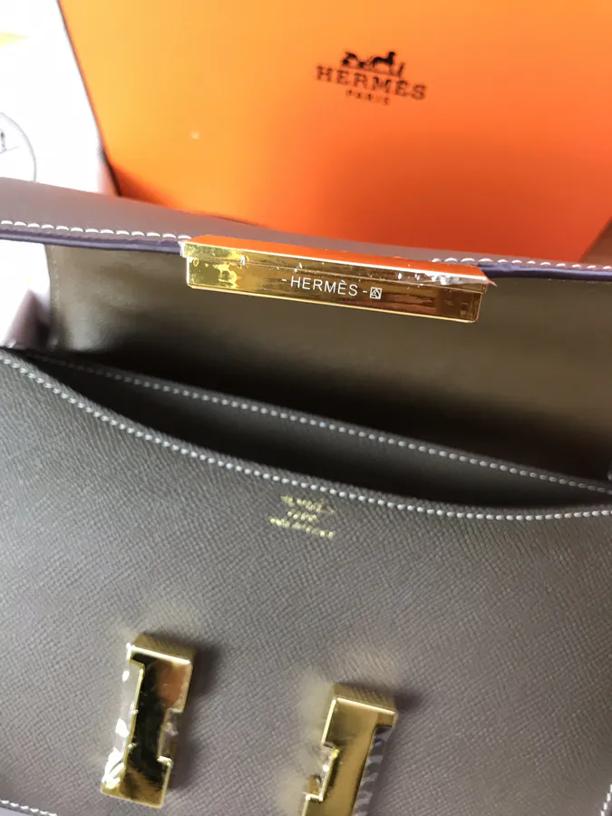 Constance Bucket Bag with Gold and Silver Buckles, 23cm