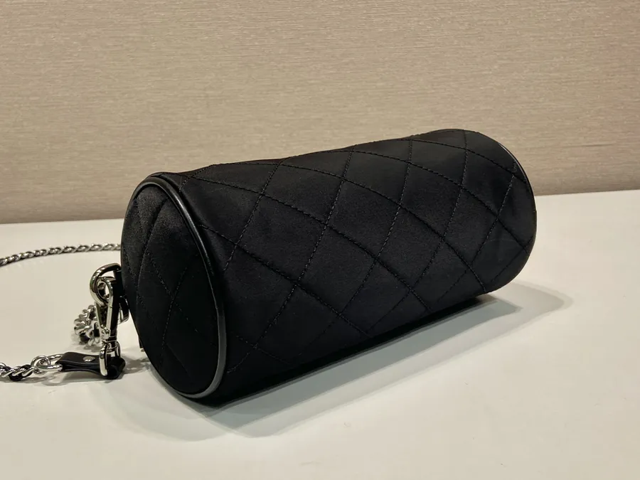 Embroidered Hobo Bag with Re Nylon