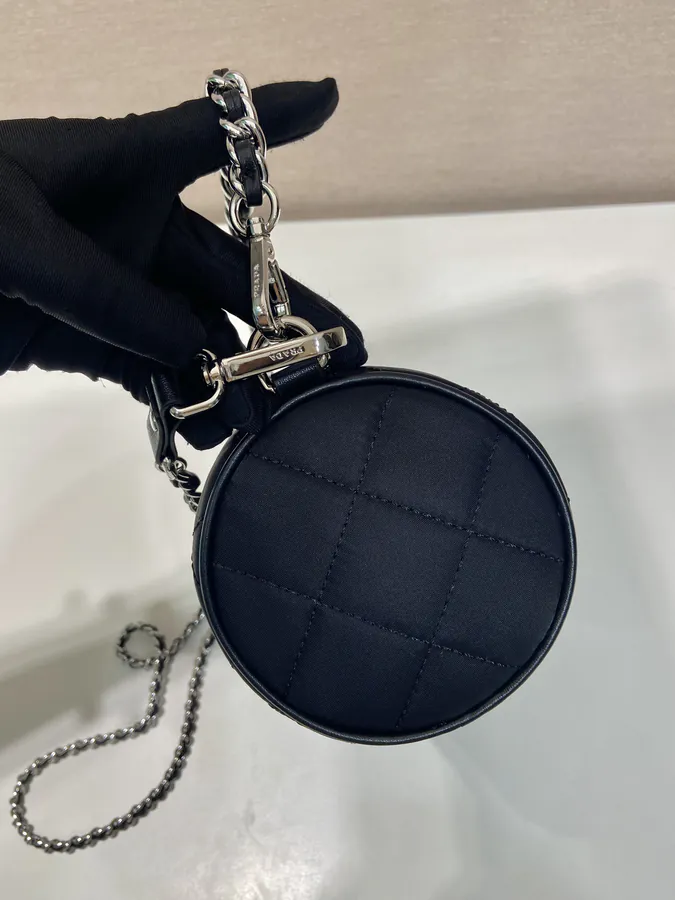 Embroidered Hobo Bag with Re Nylon