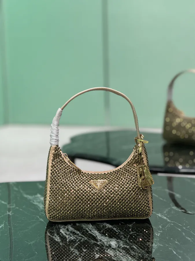 Hobo Bucket Bag with Sparkling Stones