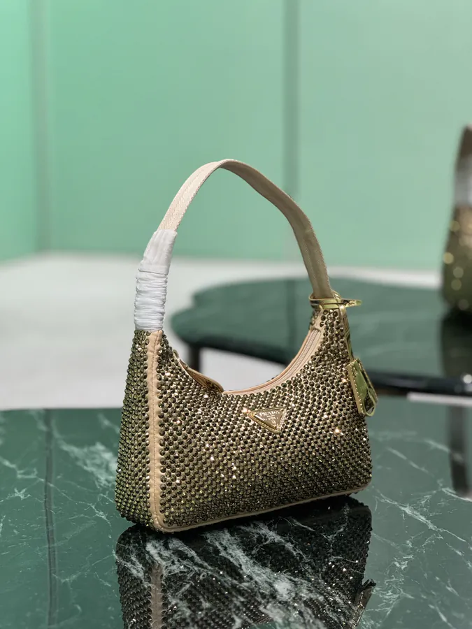 Hobo Bucket Bag with Sparkling Stones