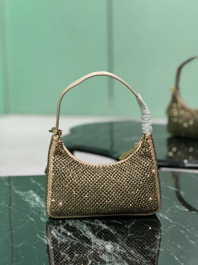 Hobo Bucket Bag with Sparkling Stones
