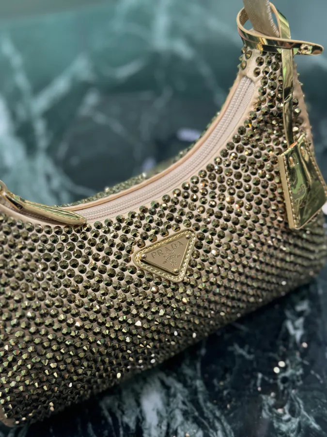 Hobo Bucket Bag with Sparkling Stones