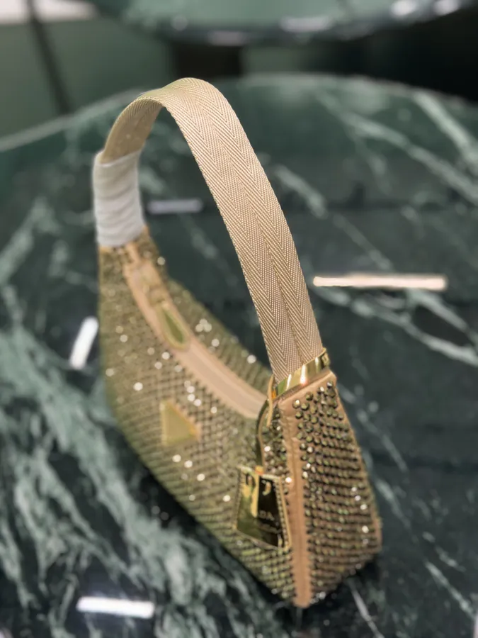 Hobo Bucket Bag with Sparkling Stones