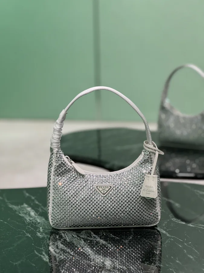 Hobo Bucket Bag with Sparkling Stones