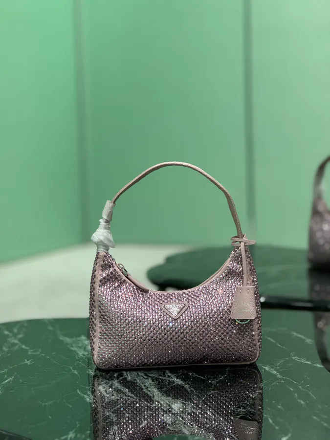Hobo Bucket Bag with Sparkling Stones
