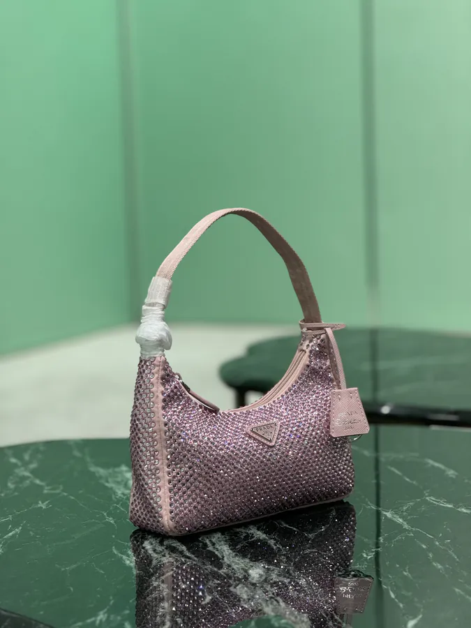 Hobo Bucket Bag with Sparkling Stones