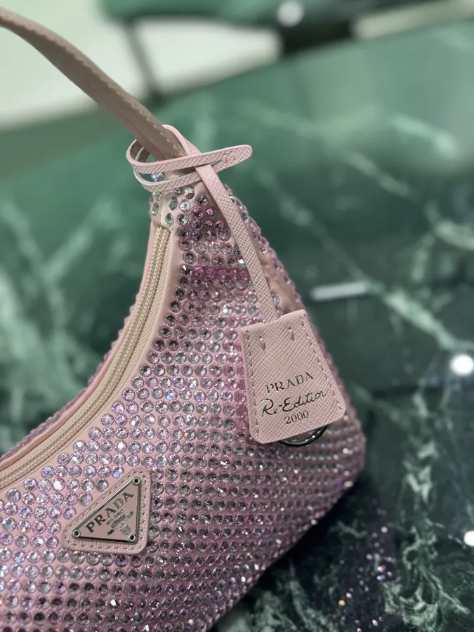 Hobo Bucket Bag with Sparkling Stones