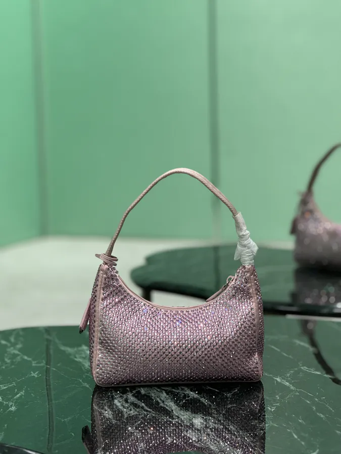 Hobo Bucket Bag with Sparkling Stones