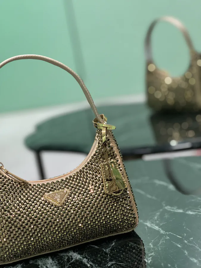 Hobo Bucket Bag with Sparkling Stones