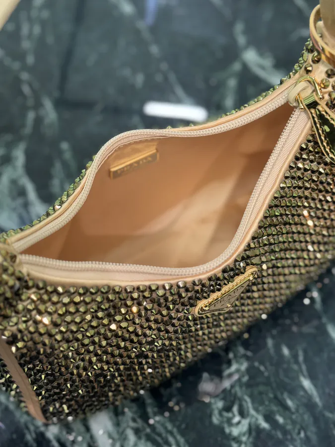 Hobo Bucket Bag with Sparkling Stones