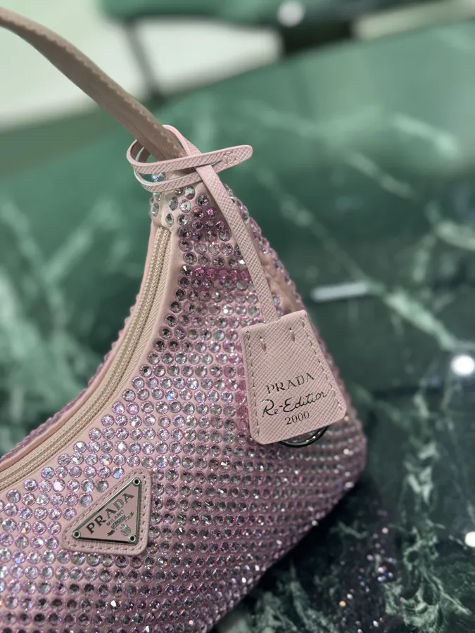 Hobo Bucket Bag with Sparkling Stones